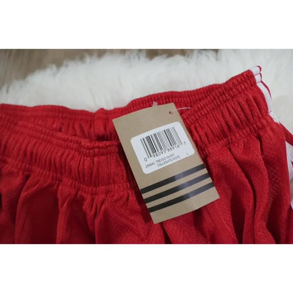 NWT Vintage Y2K 90s ADIDAS Soccer TREVISO Polyester Men's Red Shorts Large - Picture 4 of 11